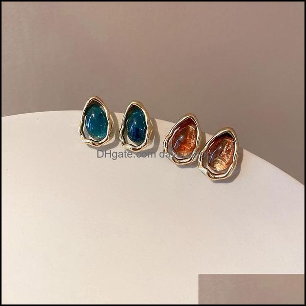 

stud earrings jewelry korean dongdaemun french design sense of irregar small water drop opal feminine simplicity earri dhsl5, Golden;silver