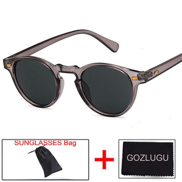 

gozlugu selling fashion round lens transparent frame sunglasses gregory peck brand designer mens and womens, White;black