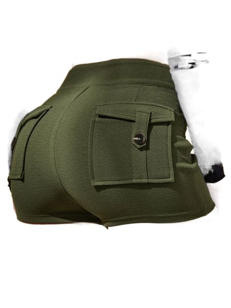 

solid flap pocket shorts u4ej#, White;black