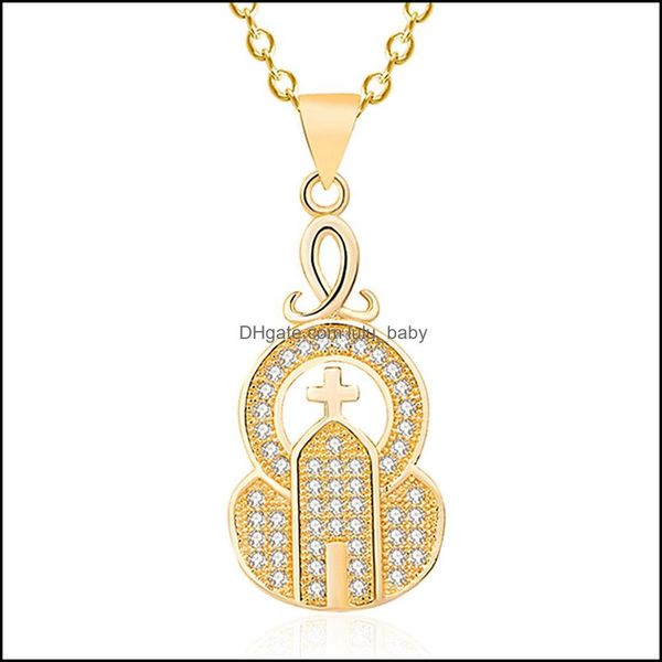 

pendant necklaces hollow cross necklace christian jesus collarbone chain simple accessories jewelry baby dhyku, Silver