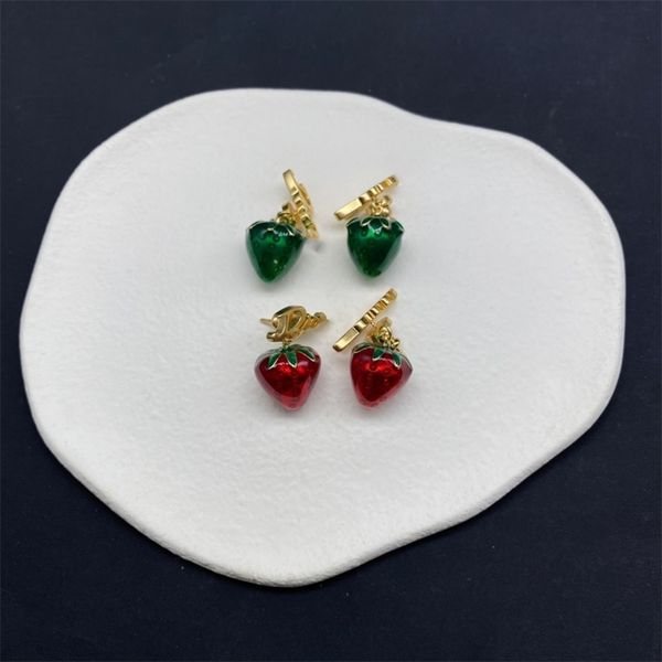 

20% off 2022 jewelry new sweet strawberry pendant letter simple women's fashion cool minority design personalized earrings, Golden
