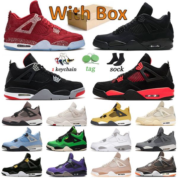 

jumpman 4 basketball shoes us 13 military black cat 4s mens trainers designers sneakers canvas sports sail new bred white womens red thunder, White;red