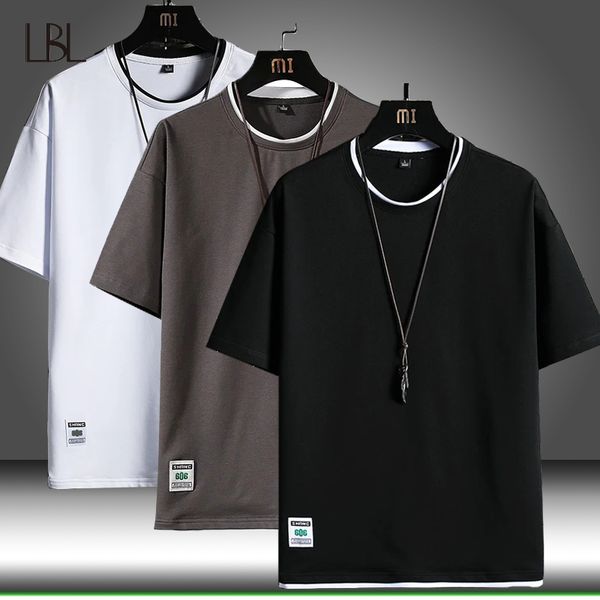 

summer t shirt men cotton causal o-neck basic t-shirt male classical new slim fit male 2022 new thin clothing, White;black