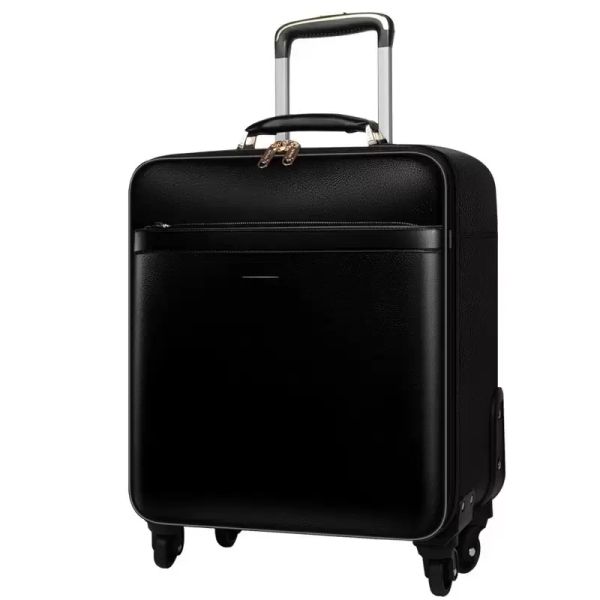 

can custom trunk designer metal luggage aluminum alloy carry-ons rolling travel suitcase streng bag triangle signal box plain leather luggag