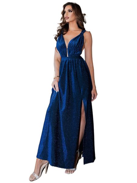 

joyfunear split thigh tie backless dress p6rn#, Black;gray