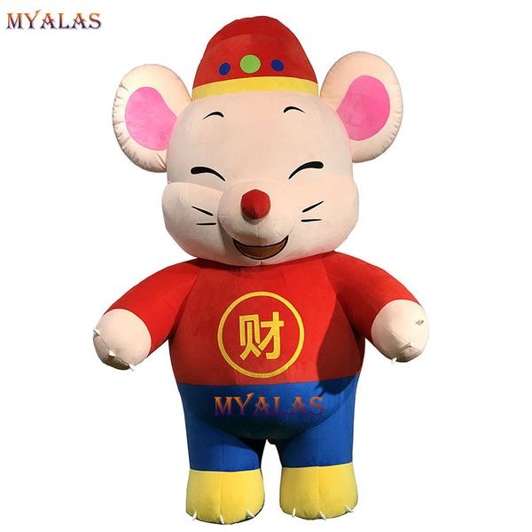 

mascot doll costume inflatable new year mouse funny mascot halloween carnival costume for mascotte costumes adulte disfraz mascotat, Red;yellow