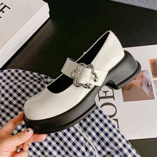 

hbp dress shoes leather shoes mary jane women autumn british college style jk sandals fashion lolita high heels 220726, Black