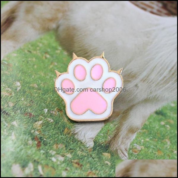 

pins brooches jewelry cute animal cat dog paw brooch shirt backpack enamel lapel alloy badge couple fashion child gift drop delivery 2021 r, Gray