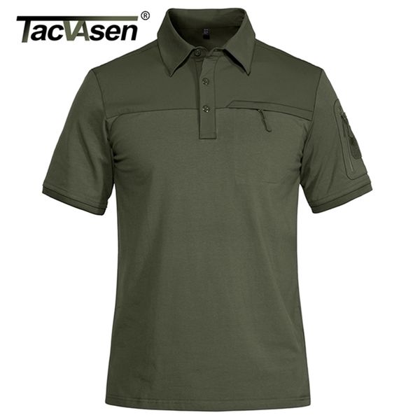 TACVASEN Mit 2 Reißverschlusstaschen T-shirt männer Taktische Militärische Kurzarm Poloshirts Casual Teamarbeit Golf Tops Mann Kleidung 220614