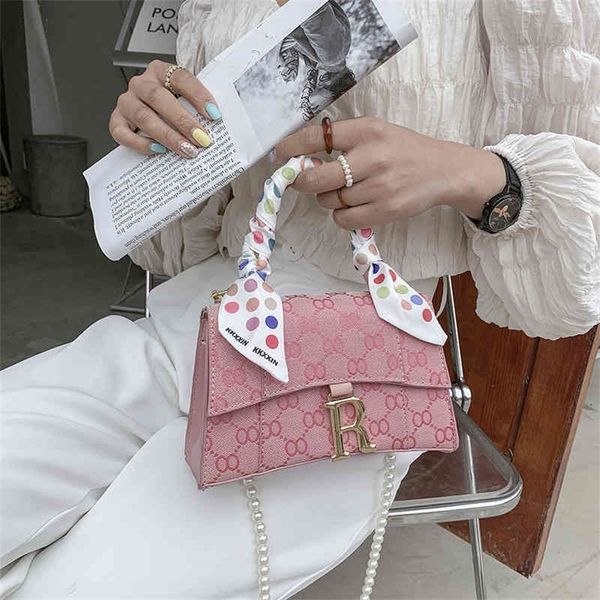 

handbag summer hourglass bag trend simple single shoulder oblique span portable pearl chain factory store online