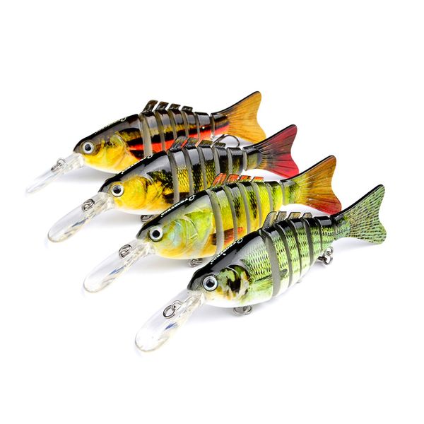 12 colori 11,2 cm 14g Amo da pesca per basso Topwater Bass Lure Esche da pesca Multi snodato Swimbait Realistico Esca dura Trota Pesce persico K1606