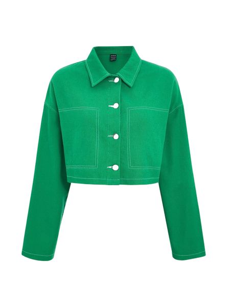 

drop shoulder stitching jacket b1na#, Black;brown