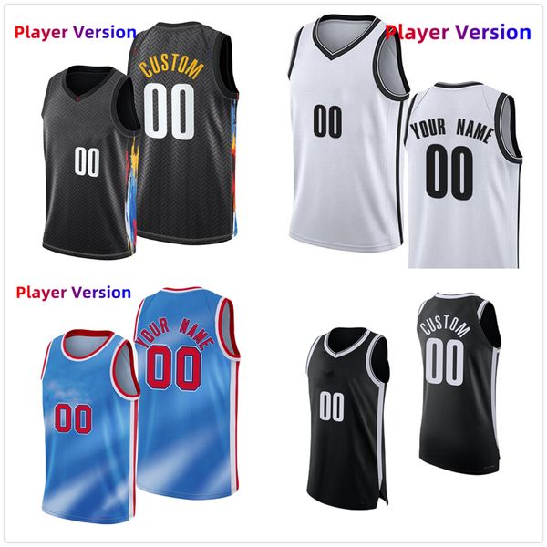 Camisas de basquete autênticas costuradas da versão do jogador 7 Kevin 11 Kyrie Durant Irving 10 Ben 12 Joe Simmons Harris 30 Seth Curry 24 Cam Thomas 20 Day'Ron Sharpe