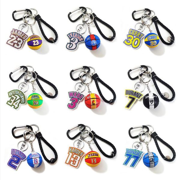 

different team basketball star keychains party favor basketballs designer lucky number car keychain