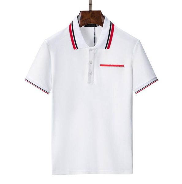 

2022 designer stripe polo shirt t shirts snake polos bee floral mens high street fashion horse polo luxury t-shirt m-3xl#02, White;black