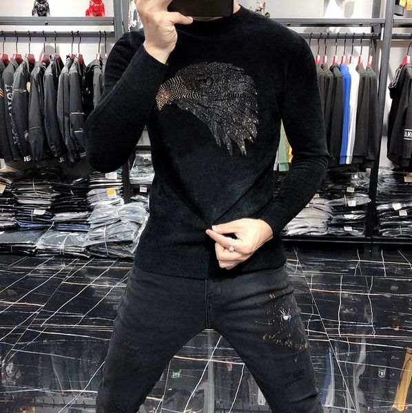 

sweater winter pullover sweaters diamond stone europe style geometric, White;black