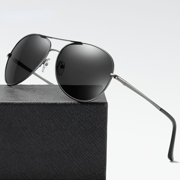 

pchromic polarized sunglasses men women driving chameleon vintage metal sun glasses change color day night vision uv400, White;black
