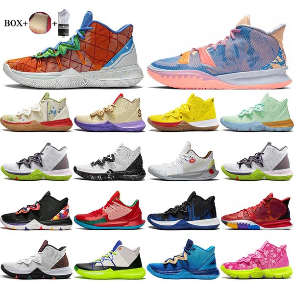 

with box mens kyrie shoes tv pe basketball shoe 5 for 20th anniversary sponge x irving 5s pineapple house patrick mr.krebs sandy cheeks wome