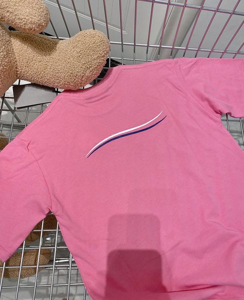 

kids pink t shirts summer letter printed tees boys girls t-shirts baby classic clothing chidlren multicolor 7 color comfortable casual spor, Blue