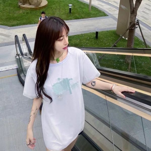 

women's t-shirt designer chaopai 22 spring and summer new design sense of minority loose mesh short sleeve t-shirt women's thin le, White