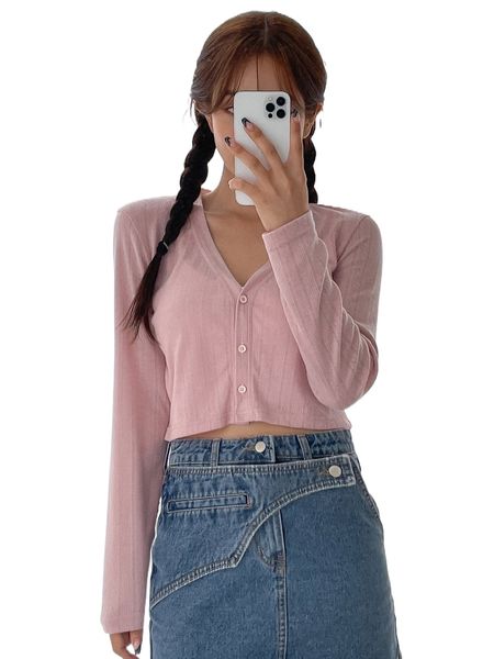 

dazy solid button front crop tee b2ty#, White