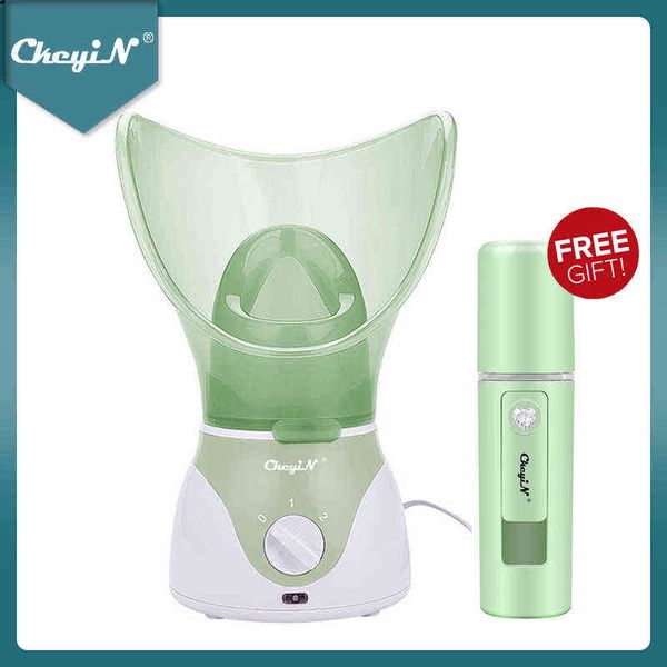 

ckeyin face steamer beauty sauna spa home facial warm mist humidifier atomizer nano sprayer moisturizing unclogs pores 220505