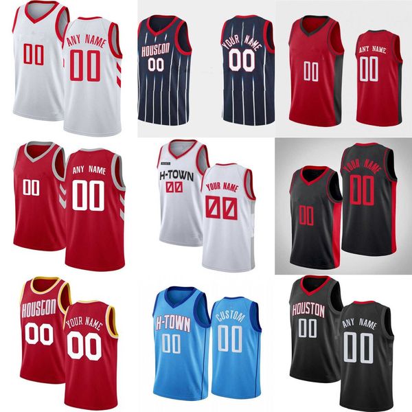 

75th custom men jersey womn youth 14 d.j. augustin 7 armoni brooks 9 josh chriser 3 kevin porter jr. houston''rockets''b, Black;red