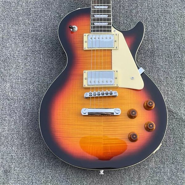 

in stock ebony fingerboard electric guitar dark sunburst maple frets binding solid mahogany body electric guitar