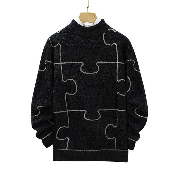 Мужские свитеры зимний вязаный свитер высококачественный пуловер теплый маточный мода повседневная