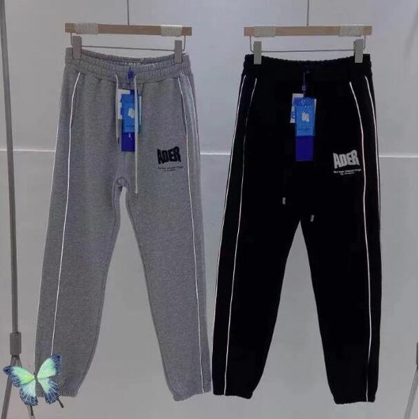 

2022 fashion pant stripe reflective oversize couple sweatpants, Black