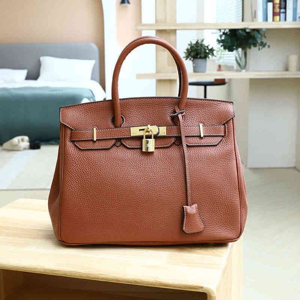 

designer luxury birkinss handbags inside and leather outside genuine platinum bag women's bag, is also the first layer of cowhide, high