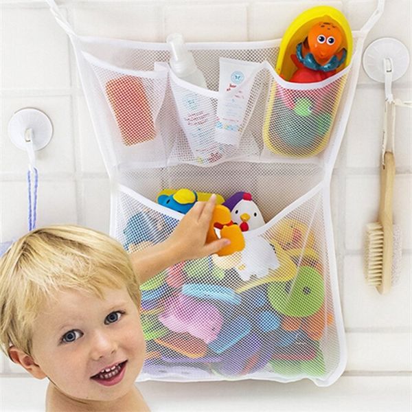 Babyparty-Badespielzeug, weißes Baby- und Kinderspielzeug-Aufbewahrungsnetz mit starken Saugnäpfen, Spielzeugtaschennetz, Badezimmer-Organizer 220531