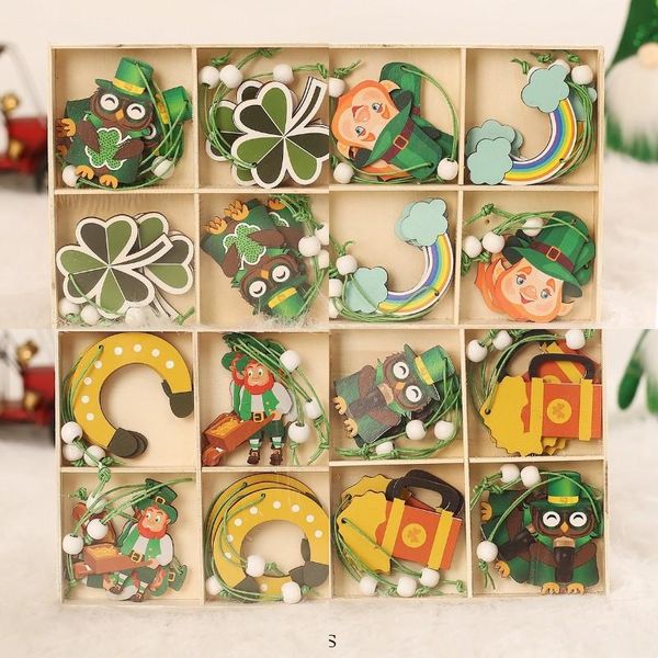 Party-Dekoration, 12/9 Stück, kreativer grüner Glücksklee-Anhänger, irische Tagesdekoration, Feier von Happy St. Patricks Feiertags-Requisite