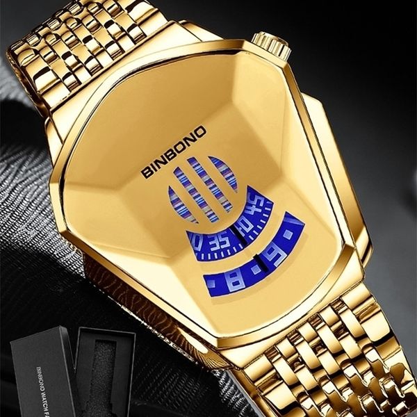 Ankunft Uhr Männer Wasserdichte Kreative Armbanduhr Für Männliche Uhr Männer Uhr Relgio Masculino Gold Edelstahl Armbanduhr 220530