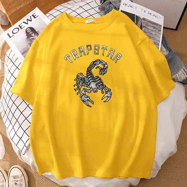 Trapstar Scorpion Metal Sticker Print Magliette da uomo Street Casual Mezza manica Simple Cool Tee Abbigliamento Moda T-shirt da uomo