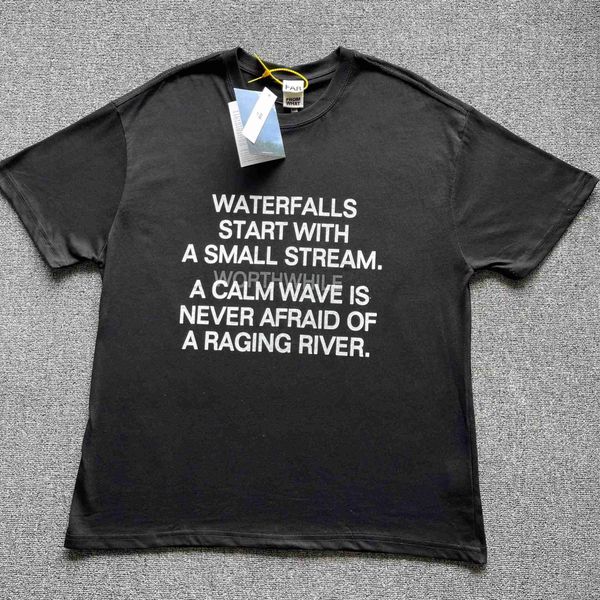 

far. arch quotation t-shirt alphabet print trendy loose high street short sleeve t-shirt spot goods, White;black