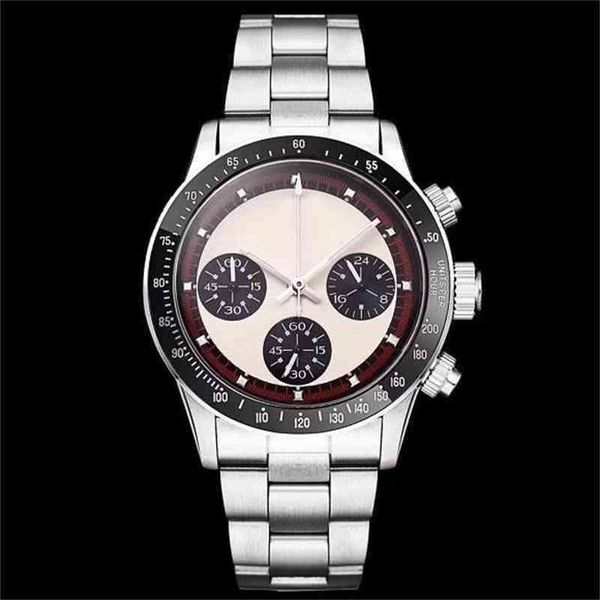 

uxury watch date gmt luxury men watch vintage perpetual paul newman automatic mechanical watches stainless steel retro man clock wristwatche, Slivery;brown