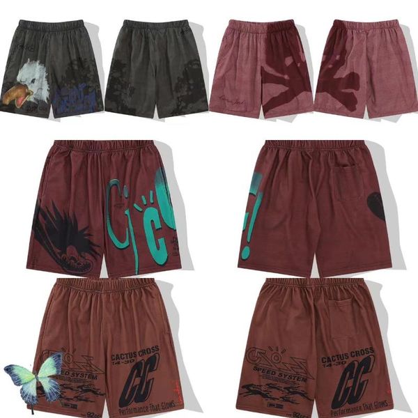 

men's pants casual quick dry sports five point shorts print imagination, Black