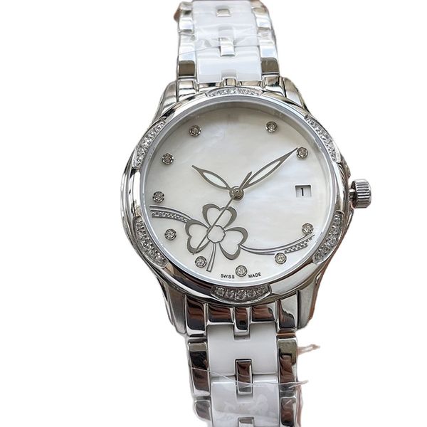 

fashion mechanical women's watch 35mm 8215 movement sapphire glass ceramic steel chain light and comfortable designer luxury watches wa, Slivery;golden