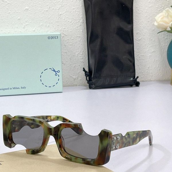 

fashion sunglasses couple style for women mens of white ow40006 square 8.0mm polycarbonate plate notch frame black blue hig end designer gla, White;black