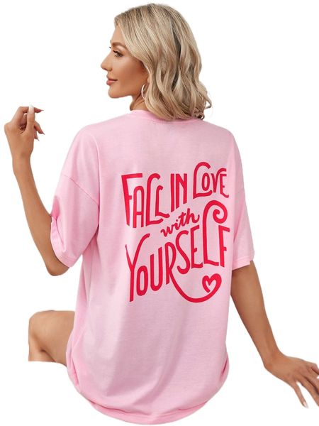 

x indysign heart & slogan graphic drop shoulder tee u9qa#, White