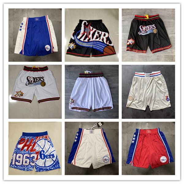 

philadelphia''76ers''men throwback basketball shorts pocket, Black