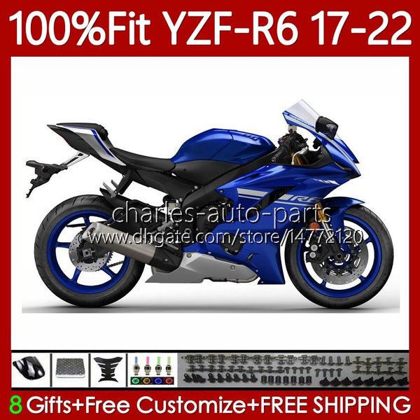 Тело для инъекций формы для Yamaha YZF-R6 YZF600 YZF R6 R 6 600 yzf600 yzf R6 R 6 600 CC 17-22 Кузов 119NO.0 YZFR6 17 18 19 20 21 22 YZF-600 2017 2018 2019 2020 2021 2022 OEM Fairing Glossy Blue