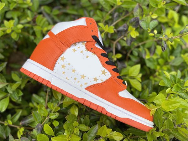 

2022 authentic high pro stars basketball shoes men women white college orange university blue sneakers with original box