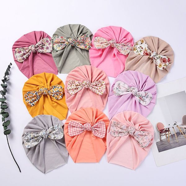 Acessórios para cabelos para bebês Topknot algodão Turbano Caps Toddler Boy Girl Headwraps Bonnet Recém -nascido Feianos Kids Photo Props Headwear