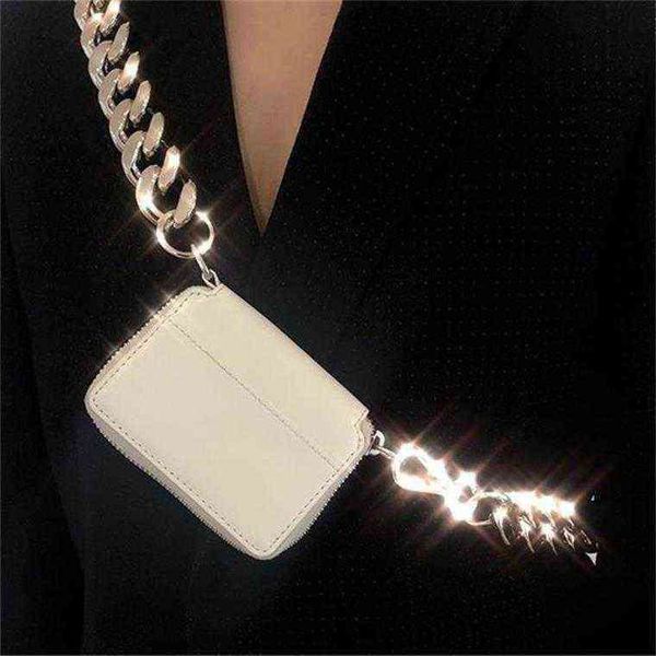 

french minority designer bag messenger spring foreign style kara thick chain bag women's super mini zero wallet 220613