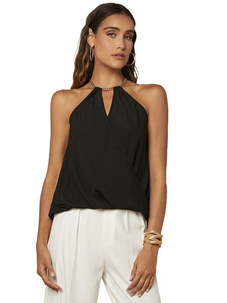 

chain detail halter i4tr#, White