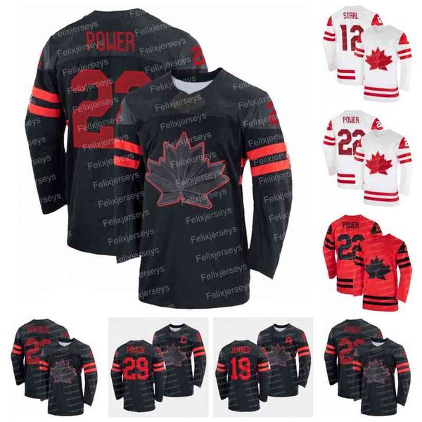 

team ca 2022 winter hockey jersey owen power eric staal mason mctavish marie-philip poulin corban knight weal jason demers mat robinson, Black