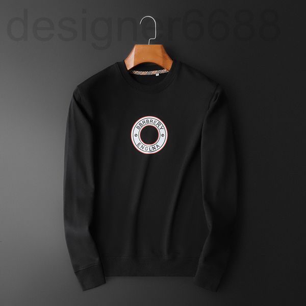 

men's hoodies & sweatshirts designer chao brand high-end light luxury autumn and winter coil cotton men's printed round neck pullo, Black
