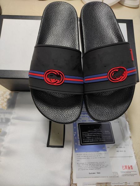 

designer slippers men summer rubber sandals beach slide fashion scuffs slippers indoor shoes 0403, Black
